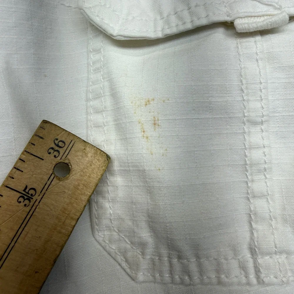 Trilogy Sportswear Mens Size 36 White Ripstop Cotton Cargo Shorts Utility Casual